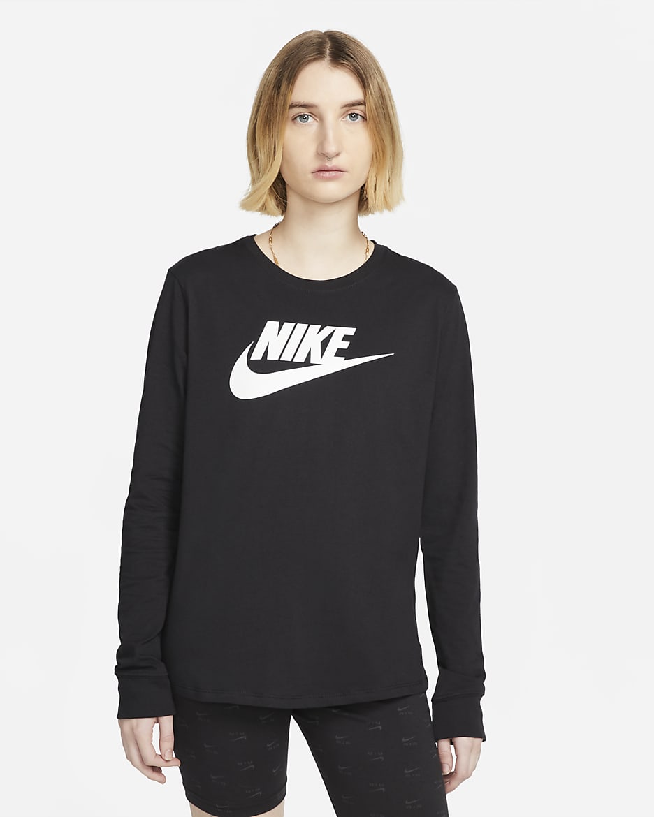 ★★Nike★★ Sportswear Essentials Oversized Long Sleeve T-S Nike Sportswear Essentials Women's Long-Sleeve Logo T-Shirt